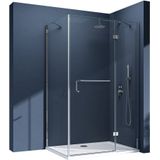 doporro Eckdusche Eck-Duschkabine Rav04K Glasdusche Klarglas ESG-Sicherheitsglas, BxT: 90x75 cm, Einscheibensicherheitsglas (ESG), ebenerdiger Einbau möglich