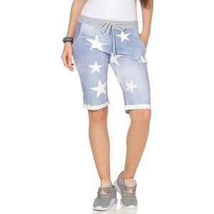 CLEO STYLE Sweatbermudas Sweat Bermuda 9 Blau Stern