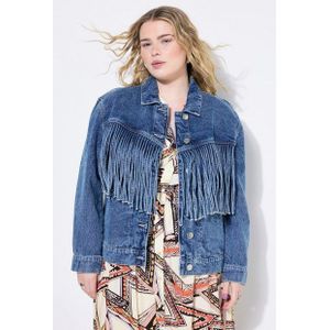 Studio Untold Sommerjacke Jeansjacke Boxy Shape Fransen