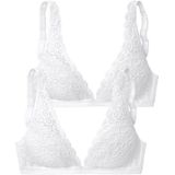 petite fleur Bralette-BH (Packung, 2 Stück) ohne Bügel aus Spitze, Dessous