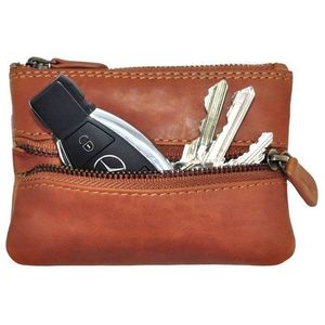 Benthill Schlüsseltasche Echt Leder Schlüsseletui Klein Schlüsselmäppchen Damen & Herren, Münzfach Reißverschlussfach Inklusive Münzfach