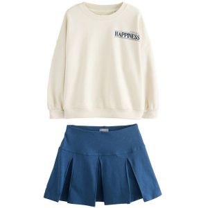 Next Top & Rock Oversized-Sweatshirt und Falten-Hosenrock im Set (2-tlg)