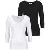 Flashlights V-Shirt (Packung, 2-tlg., 2er-Pack) unifarben, V-Ausschnitt, Basic-Stil, aus Baumwolle, im 2er-Pack