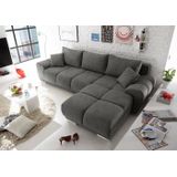 ED EXCITING DESIGN Ecksofa Anton L-Form, mit Bettfunktion, Bettkasten, Rücken- und Zierkissen, universell