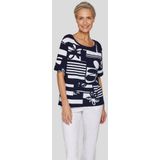 Rabe Print-Shirt Rabe Modernes Shirt mit Streifen und floralen Akzenten