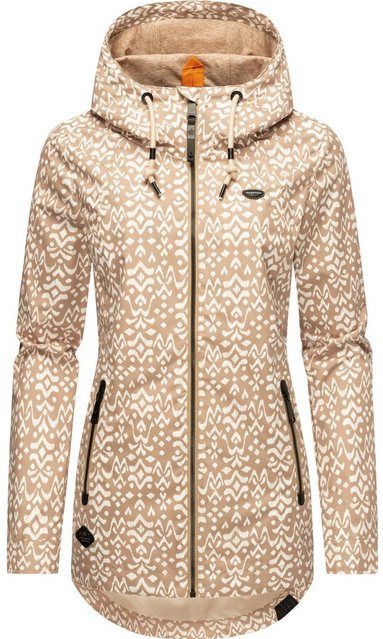 Ragwear Outdoorjacke Zuzka Ikat Wasserdichte Übergangsjacke mit großer Kapuze