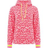 Zwillingsherz Hoodie "Leo Allover Neon Kante" mit Animal-Design und kontrastfarbigen Ärmelbündchen