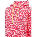 Zwillingsherz Hoodie "Leo Allover Neon Kante" mit Animal-Design und kontrastfarbigen Ärmelbündchen