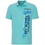 John Devin Poloshirt mit großem Druck vorn aus Baumwoll-Piqué