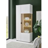 INOSIGN Vitrine Hudson, Stauraumvitrine in moderner Trendfarbe, Griffe aus Metall (Schwarz), Höhe 180 cm