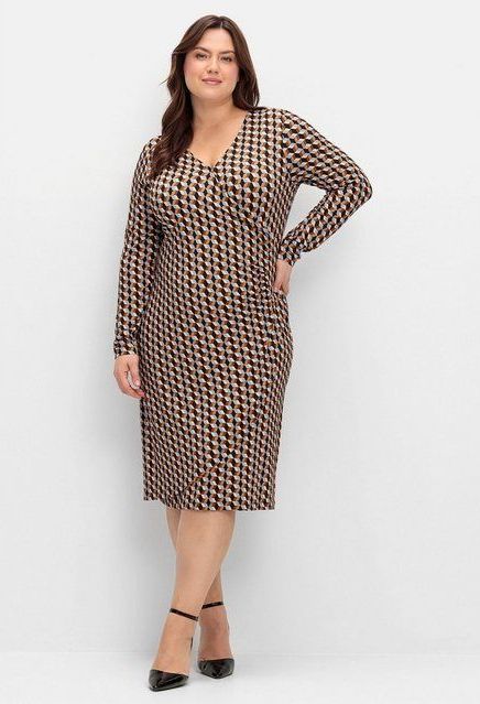 sheego by Joe Browns Jerseykleid Große Größen in Wickeloptik, mit Grafikprint