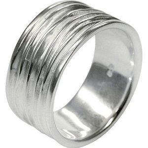 SILBERMOOS Silberring XL Eleganter Strukturring, 925 Sterling Silber
