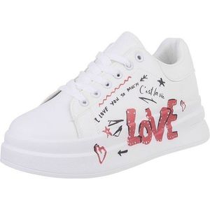 Ital-Design Damen Low-Top Freizeit Sneaker (88519146) Flach Sneakers Low in Weiß