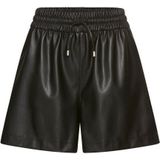 HUGO Blue Shorts Henuka-1_B mit Logostickerei Lederimitat Leather shorts