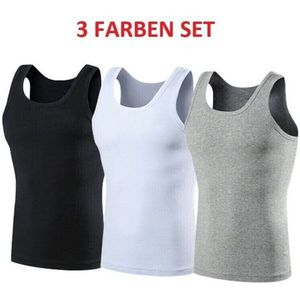 Selef Creation Unterhemd 3 FARBEN SET PREMIUM Herren Unterhemd Tank-Top Sport 100% Baumwolle (3er Set)