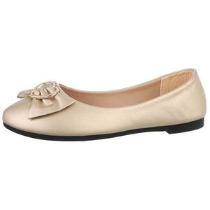 Ital-Design Damen Freizeit Ballerina (85894212) Blockabsatz Klassische Ballerinas in Gold