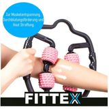 MAVURA Massageroller FITTEX 4in1 Muskel Massagegerät Faszien Roller mit Griff, Beine Arme Füße Nacken Massage