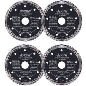 XERSEK Diamanttrennscheibe 4X Diamanttrennscheibe Ø125 mm Trennscheibe für sauberes Trennen, (von Fliesen, Porzellan, Keramik, Feinsteinzeug, 4-tlg., Granit, Marmor)