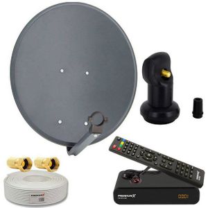 PremiumX SAT Anlage 60cm Antenne Single LNB 10m Kabel HDTV Receiver SAT-Antenne