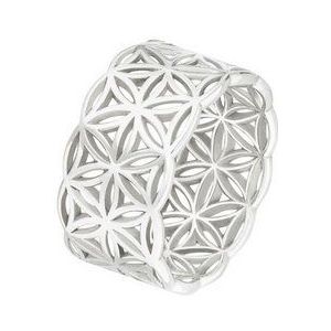 SCHOSCHON Silberring Blume des Lebens Ring 925 Silber, Damenring Lebensblume Schmuck