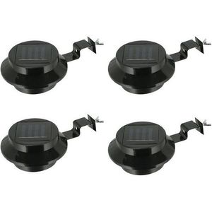HAC24 LED Gartenleuchte Dachrinnenlampe Dachrinnen Lampe Licht Regenrinne Solarlampe, LED fest integriert, Kaltweiß, Solar, Schwarz 3 leistungsstarke helle LEDS