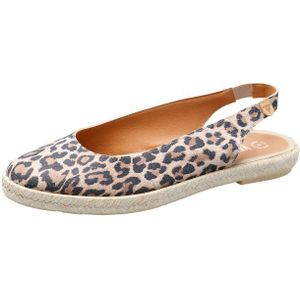 VERBENAS Kiara Leopardo Grande Slingsandale Sommerschuh, Sling, Schlupfschuh, Urlaubschuh mit Juterahmen