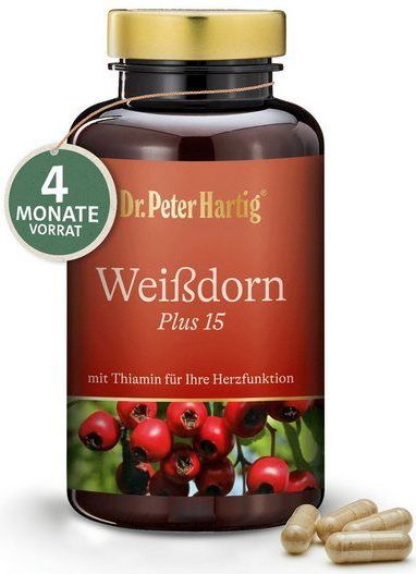 Dr. Peter Hartig Weißdorn Plus, unterstützt ihr Herz auf natürliche Weise, Niacin, Kapseln, 120 Kapseln, 4-Monats-Vorrat, à 66 g