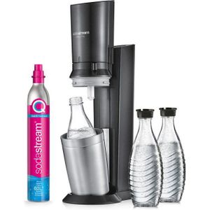SodaStream Wassersprudler Crystal 3.0 - Vorteilspack, (Set, 5-tlg), mit Quick Connect CO2-Zylinder und 3x Glaskaraffe 0,7 L