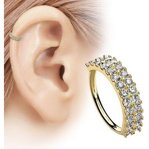 Taffstyle Nasenpiercing Piercing Biegbar filigrane Creole mit Kristall, Ring Doppel Zirkonia Glitzer Septum Nase Lippe Nasenring Ohr Knorpel