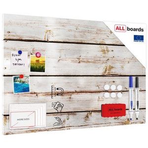 ALLboards Magnettafel Metallische Magnettafel, MetalBoard, HELLES HOLZ 90×60 cm