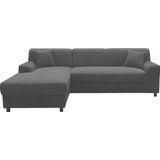 INOSIGN Ecksofa Turah 2, L-Form, in Cord u. wasserabweisender Microfaser, Federkern, B/T/H: 241/146/79 cm, incl. Zierkissen, wahlweise mit Bettfunktion