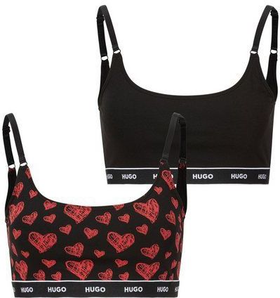 HUGO Bralette-BH TWIN BRALETTE DESIGN (Packung, 2-tlg) mit HUGO Logo auf dem Bund