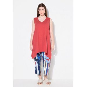 Ulla Popken Longshirt Longtop Zipfelsaum A-Linie V-Ausschnitt