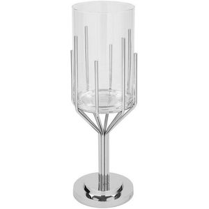 Fink Windlicht LUXOR Windlicht - H.49,5cm x D.16,5cm - silber - Aluminium/Edelstahl (1 St., Kerzenleuchter - Windlichthalter), Eleganter Kerzenhalter Leuchter - Deko für stilvolle Atmosphäre