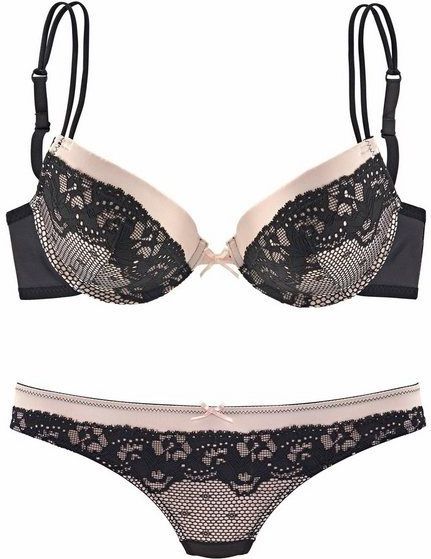 Melrose Set: Push-up-BH (Set, 2-tlg., mit String), Dessous