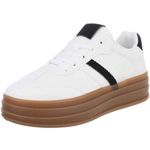 Ital-Design Damen Low-Top Freizeit Sneaker (88519254) Flach Sneakers Low in Weiß