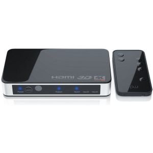 Primewire Audio / Video Matrix-Switch, 3-Port HDMI UHD Switch, Verteiler 4k 60Hz Umschalter mit Fernbedienung
