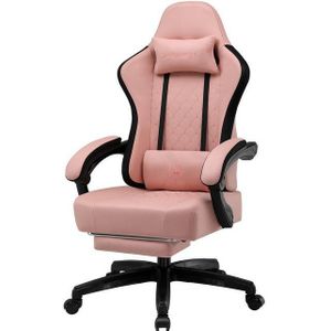 GTPLAYER Gaming-Stuhl Ergonomischer Gaming Sessel Schreibtischstuhl mit Stoffoberfläche (Pacekung), Federsitzkissen mit Fußstütze