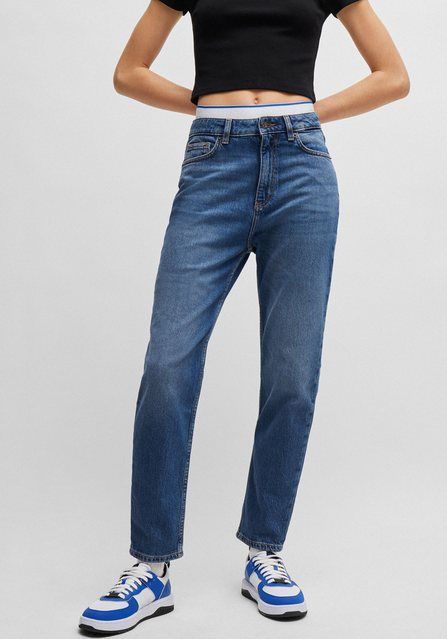HUGO Blue Mom-Jeans Noe_B Straight Fit Jeans mit hoher Leibhöhe