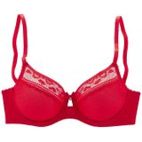 Vivance T-Shirt-BH aus feinem Mesh-Material und Spitze in Kussmund-Optik, Dessous