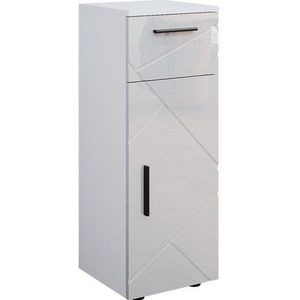 Vicco Midischrank Irma, Weiß Hochglanz, 30 x 81 cm