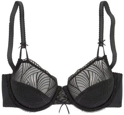LASCANA Bügel-BH mit modischer Stickerei Spitze und Schnürung, Dessous