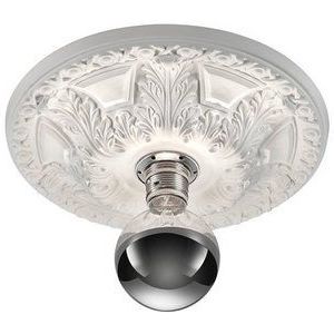 TRIO Leuchten LED Deckenleuchte, LED wechselbar, Warmweiß, Stuckrosette Florentiner Design Gips-lampe Treppenhaus Weiß, Ø30cm