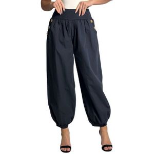 Mississhop Haremshose Damen Baumwolle Aladinhose Unifarbe Hose Sommerhose M.297