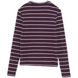 s.Oliver Langarmshirt Schmal geschnittenes Rippshirt mit Stehkragen Streifen-Detail