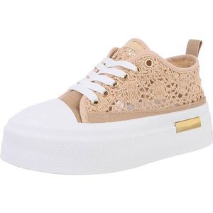 Ital-Design Damen Low-Top Freizeit Sneaker (88828264) Flach Sneakers Low in Hellbraun