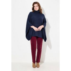 Ulla Popken Strickpullover Poncho Rollkragen oversized Halbarm