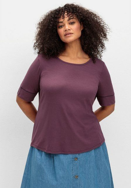 Sheego Rundhalsshirt Große Größen aus weichem Viskose-Jersey