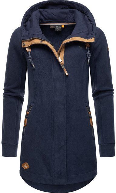 Ragwear Parka Letti Fleece Sportliche Damen Fleecejacke mit Kapuze