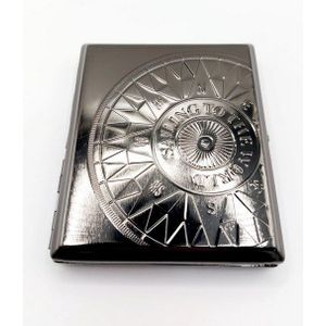 meytrade Bogenetui Zigarettenetui Kompass Vintage Antik Chrome